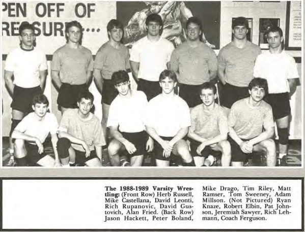 1989 State Championship Team St. Edward Wrestling